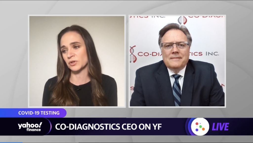 Co-Diagnostics CEO being interviewed on Yahoo Finance